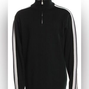 Bogner Men's Black Ribbed Neck Zip Sweater XL Ret. $410
